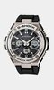 Horloge CASIO G-SHOCK Heren GST-W110-1AER Digitaal + analoog Behuizing Mineraal Zwart Bracelette Hars Zwart Boucle ardillon Etanchéiteiten 20 BAR