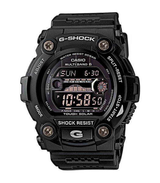 Horloge CASIO G-SHOCK Heren GW-7900B-1ER Digitaal Behuizing MINERAAL Zwart Bracelette HARS Zwart Boucle ardillon Etanchéiteiten 20BAR