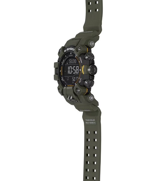 Horloge CASIO G-SHOCK Heren GW-9500-3ER Digitaal Behuizing Mineraal Zwart Bracelette Gerecyclede hars Groen Boucle ardillon Etanchéiteiten 20 BAR