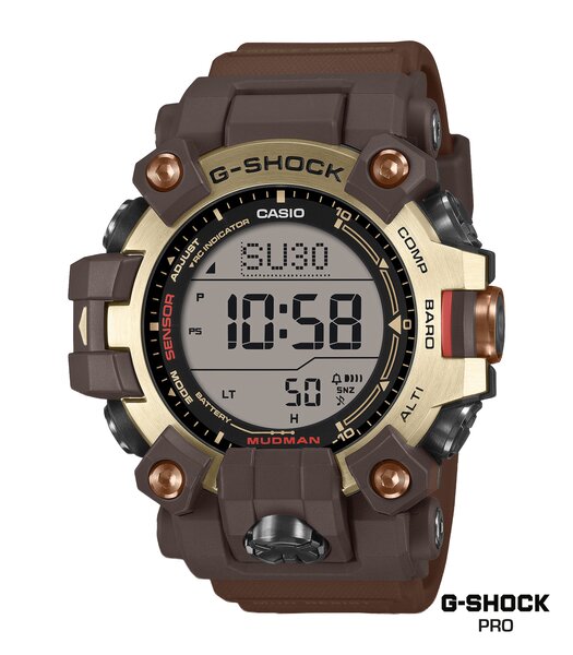 Horloge CASIO G-SHOCK Heren GW-9500MH-5ER Digitaal Behuizing Acryl Armband Gerecycleerde hars Bruin Waterdichtheid 20 ATM