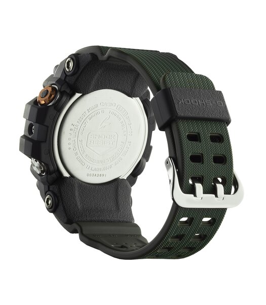 Horloge CASIO G-SHOCK Heren GWG-100-1A3ER Digitaal + analoog Behuizing Mineraal Zwart Bracelette Hars Groen Boucle ardillon Etanchéiteiten 20 BAR