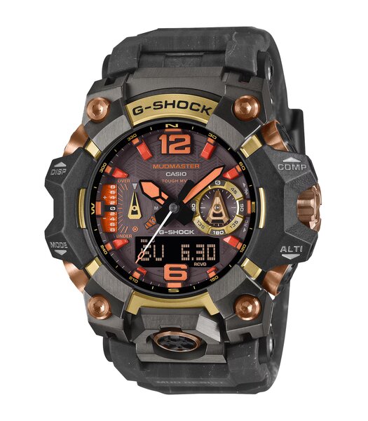 Horloge CASIO G-SHOCK Heren GWG-B1000MG-1A9ER Digitaal + analoog Behuizing Acryl Bracelette Gerecyclede hars Zwart Etanchéiteiten 20 ATM