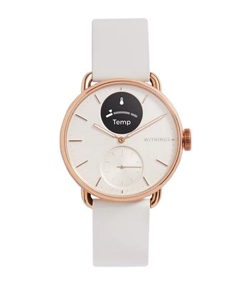 Horloge Withings SCANWATCH 2 Dames HWA10-03 Analoog-digitaal Behuizing Saffier Wit Bracelette Silicone Wit Etanchéiteiten 5BAR