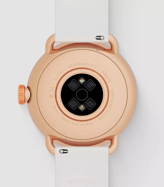 Horloge Withings SCANWATCH 2 Dames HWA10-03 Analoog-digitaal Behuizing Saffier Wit Bracelette Silicone Wit Etanchéiteiten 5BAR