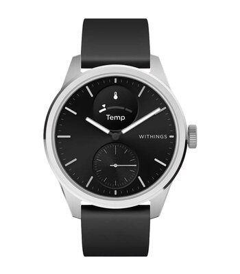 Horloge Withings SCANWATCH 2 Heren HWA10-04 Analoog-digitaal Behuizing Saffier Zwart Bracelette Silicone Zwart Etanchéiteiten 5BAR