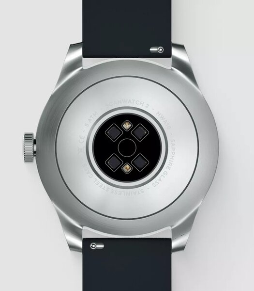 Horloge Withings SCANWATCH 2 Heren HWA10-04 Analoog-digitaal Behuizing Saffier Zwart Bracelette Silicone Zwart Etanchéiteiten 5BAR