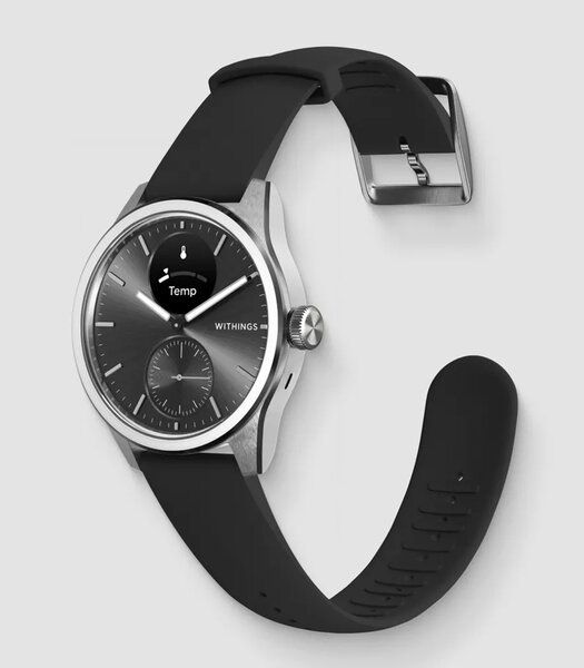 Horloge Withings SCANWATCH 2 Heren HWA10-04 Analoog-digitaal Behuizing Saffier Zwart Bracelette Silicone Zwart Etanchéiteiten 5BAR