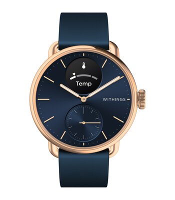 Horloge Withings SCANWATCH 2 Dames HWA10-06 Analoog-digitaal Behuizing Saffier Blauw Bracelette Silicone Blauw Etanchéiteiten 5BAR