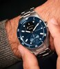 Horloge Withings SCANWATCH NOVA Heren HWA10-07 Analoog-digitaal Behuizing Saffier Blauw Bracelette Roestvrij staal Staal Boucle déployante Etanchéitei