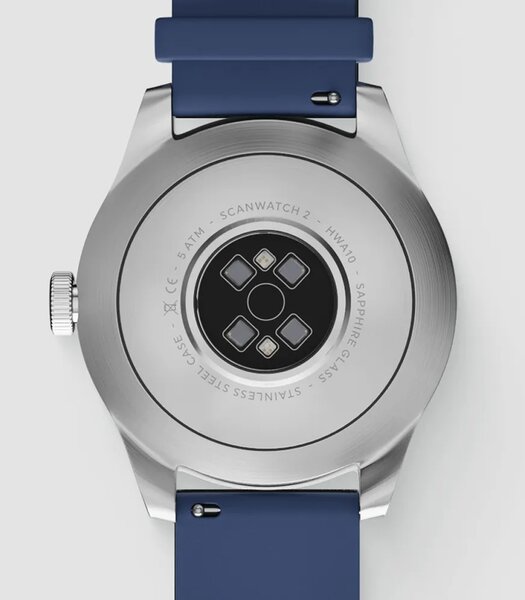 Montre Withings SCANWATCH 2 HWA10-12 Analogue-Digital Cadran Saphir Bleu Bracelet Acier inoxydable Bleu Etanchéité 5BAR