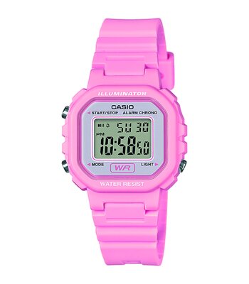 Montre CASIO CASIO COLLECTION Femme LA-20WH-4A1EF Digital Cadran Acrylique Blanc Bracelet RESINE Rose Boucle ardillon