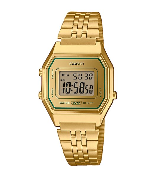 Horloge CASIO CASIO COLLECTION RETRO Heren LA680WEGV-9AEF Digitaal Behuizing Acryl Goud Bracelette Roestvrij staal Goud