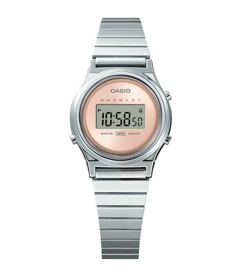 Montre CASIO CASIO COLLECTION RETRO Femme LA700WE-4AEF Digital Cadran Acrylique Rose Bracelet Acier inoxydable Argenté Boucle ardillon