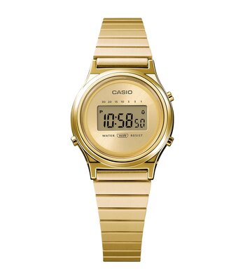 Montre CASIO CASIO COLLECTION RETRO Femme LA700WEG-9AEF Digital Cadran Acrylique Or Bracelet Acier inoxydable Or Boucle ardillon