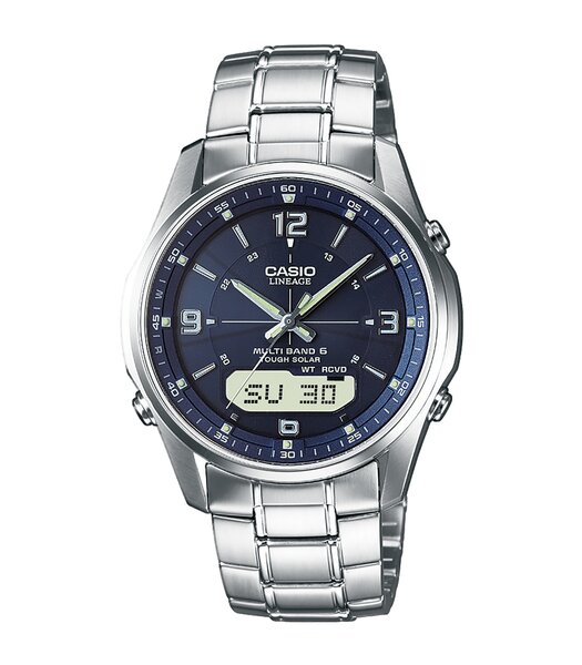Horloge CASIO RADIO CONTROLLED WATCHES Heren LCW-M100DSE-2AER Digitaal + analoog Behuizing Saffier Blauw Bracelette Roestvrij staal Staal Boucle déplo