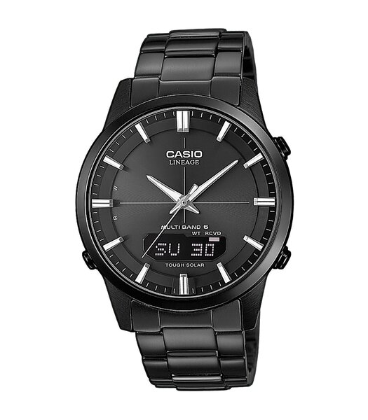 Horloge CASIO RADIO CONTROLLED WATCHES LCW-M170DB-1AER Digitaal + analoog Behuizing Saffier Zwart Bracelette Roestvrij staal Zwart Boucle déployante E