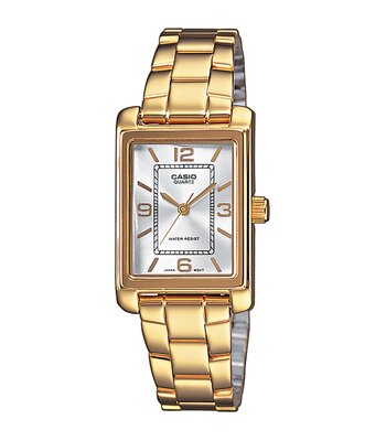 Montre CASIO CASIO COLLECTION Unisexe LTP-1234PG-7AEG Analogue Cadran MINERAL Blanc Bracelet Acier inoxydable Or jaune BOUCLE DEPLOYANTE