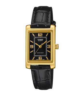 Montre CASIO CASIO COLLECTION Femme LTP-1234PGL-1AEF Analogique Cadran Minéral Noir Bracelet Cuir Noir