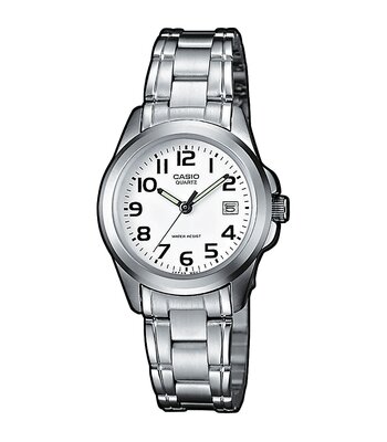 Montre CASIO CASIO COLLECTION Unisexe LTP-1259PD-7BEG Analogue Cadran MINERAL Blanc Bracelet Acier inoxydable Acier BOUCLE DEPLOYANTE