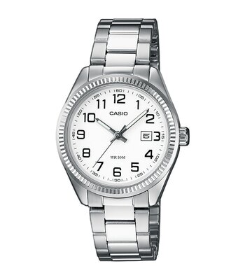 Montre CASIO CASIO COLLECTION Unisexe LTP-1302PD-7BVEG Analogue Cadran MINERAL Blanc Bracelet Acier inoxydable Acier BOUCLE DEPLOYANTE Etanchéité 5BAR