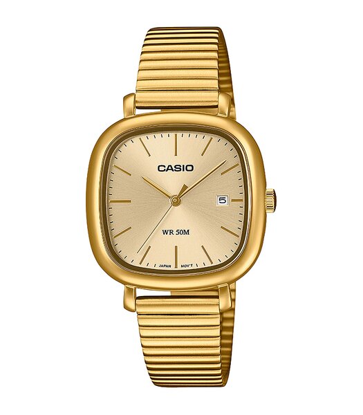 Horloge CASIO CASIO COLLECTION Dames LTP-B166G-9AVEF Analoog Behuizing MINERAAL Goud Bracelette Roestvrij staal Goud Etanchéiteiten 5BAR