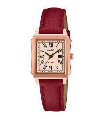 Montre CASIO CASIO COLLECTION Femme LTP-B190RGL-4BVER Analogique Cadran Minéral Beige Bracelet Cuir Brun Etanchéité 5 ATM