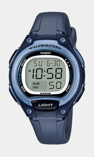 Horloge CASIO CASIO COLLECTION Unisex LW-203-2AVEF Digitaal Behuizing Acryl Blauw Armband HARS Blauw Gespíndel Waterdichtheid 5BAR