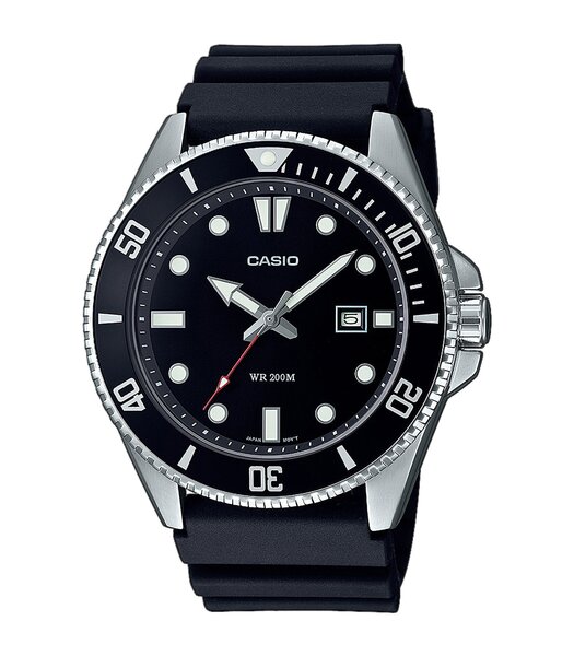 Montre CASIO CASIO COLLECTION Homme MDV-107-1A1VEF Analogue Cadran MINERAL Noir Bracelet Résine Noir Etanchéité 20BAR