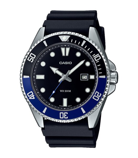 Montre CASIO CASIO COLLECTION Homme MDV-107-1A2VEF Analogue Cadran MINERAL Bleu Bracelet Résine Noir Etanchéité 20BAR