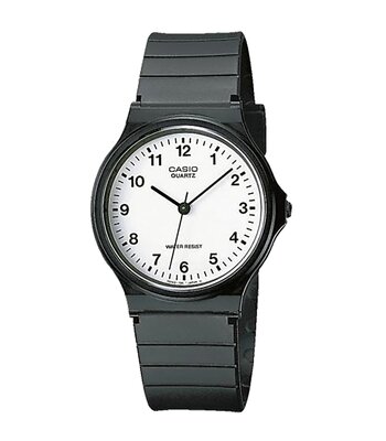 Horloge CASIO CASIO COLLECTION Unisex MQ-24-7BLLEG Analoog Behuizing Acryl Wit Armband HARS Zwart Gespíndel