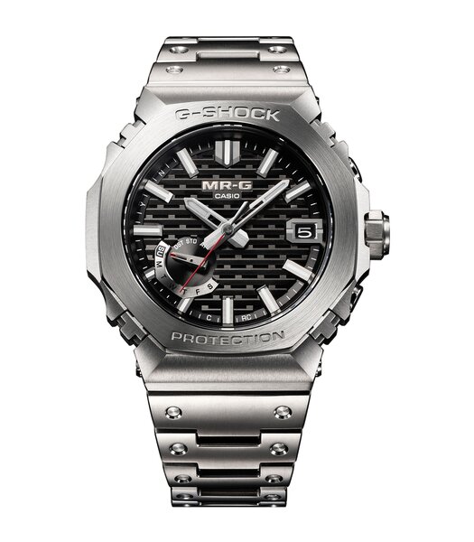Horloge CASIO G-SHOCK Heren MRG-B2100D-1ADR Analoog Behuizing Saffier Blauw Bracelette Titanium Zilverkleurig Etanchéiteiten 20BAR