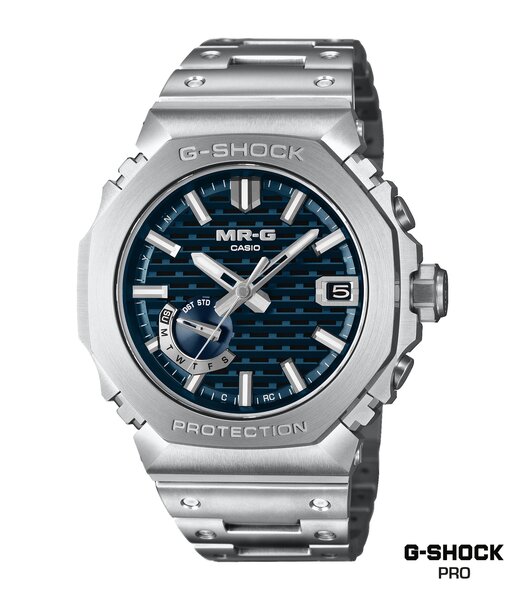 Horloge CASIO G-SHOCK Heren MRG-B2100D-2ADR Analoog Behuizing Saffier Blauw Bracelette Titanium Zilverkleurig Etanchéiteiten 20BAR