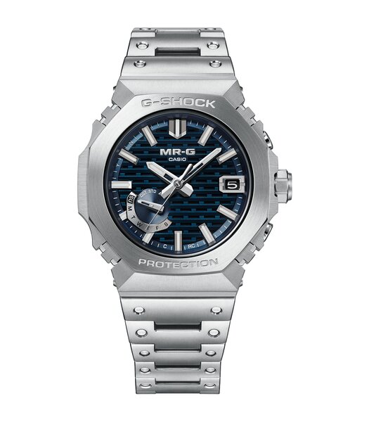Horloge CASIO G-SHOCK Heren MRG-B2100D-2ADR Analoog Behuizing Saffier Blauw Bracelette Titanium Zilverkleurig Etanchéiteiten 20BAR