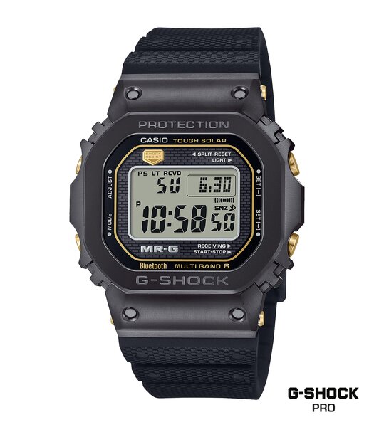 Horloge CASIO G-SHOCK Heren MRG-B5000R-1DR Digitaal Behuizing Acryl Bracelette Hars Zwart Boucle ardillon