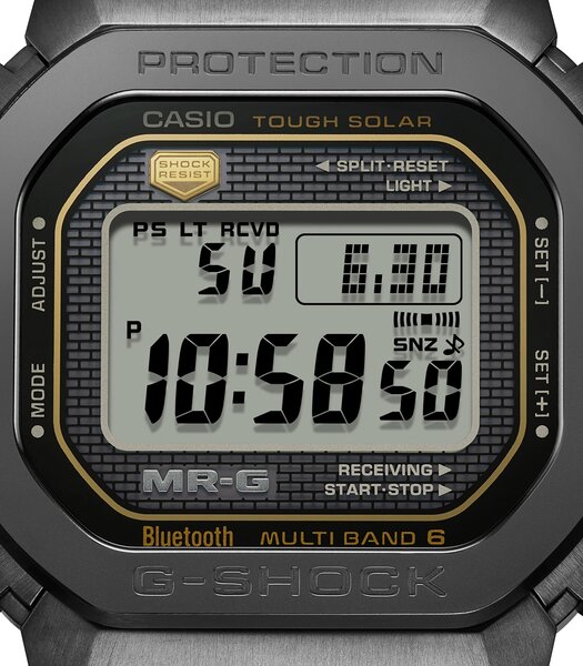 Horloge CASIO G-SHOCK Heren MRG-B5000R-1DR Digitaal Behuizing Acryl Bracelette Hars Zwart Boucle ardillon