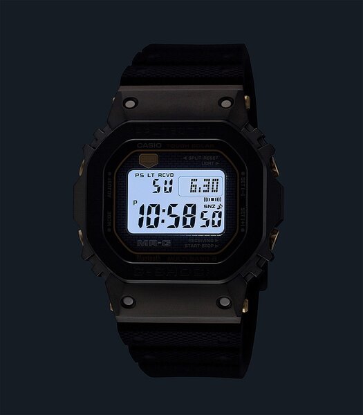 Horloge CASIO G-SHOCK Heren MRG-B5000R-1DR Digitaal Behuizing Acryl Bracelette Hars Zwart Boucle ardillon