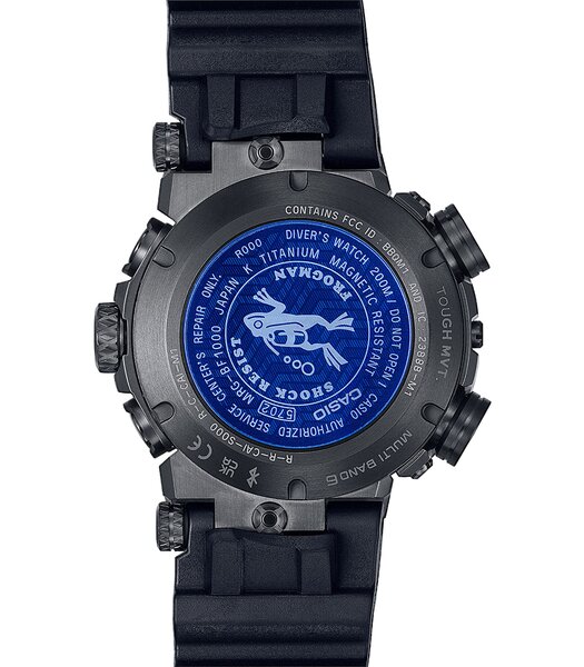 Horloge CASIO G-SHOCK Heren MRG-BF1000R-1ADR Analoog Behuizing Saffier Zwart Bracelette Hars Zwart Boucle déployante Etanchéiteiten 20BAR