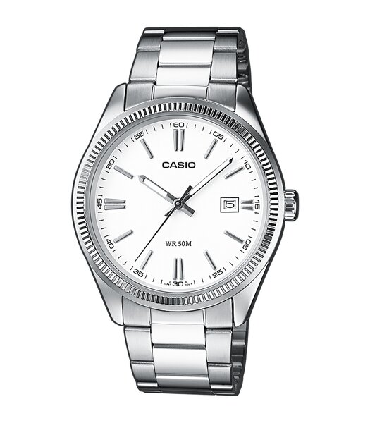 Montre CASIO CASIO COLLECTION Femme MTP-1302PD-7A1VEF Analogue Cadran MINERAL Blanc Bracelet Acier inoxydable Acier BOUCLE DEPLOYANTE Etanchéité 5BAR