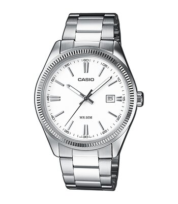 Montre CASIO CASIO COLLECTION Femme MTP-1302PD-7A1VEF Analogue Cadran MINERAL Blanc Bracelet Acier inoxydable Acier BOUCLE DEPLOYANTE Etanchéité 5BAR