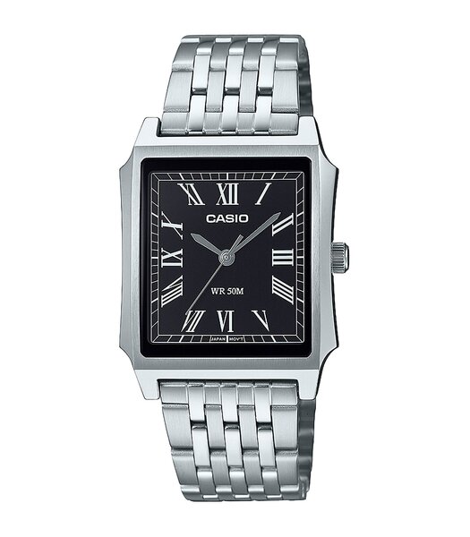 Montre CASIO CASIO COLLECTION Homme MTP-B190D-1BVEF Analogue Cadran MINERAL Noir Bracelet Acier inoxydable Argenté Etanchéité 5BAR
