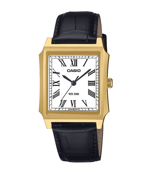 Horloge CASIO CASIO COLLECTION Heren MTP-B190GL-7BVEF Analoog Behuizing MINERAAL Zilverkleurig Bracelette Leer Bruin Etanchéiteiten 5BAR