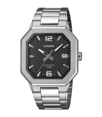 Montre CASIO CASIO COLLECTION Homme MTP-B195D-1AVEF Analogique Cadran Minéral Gris Bracelet Acier inoxydable Acier Clip / clasp Etanchéité 5 ATM