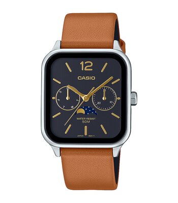 Horloge CASIO CASIO COLLECTION Unisex MTP-M305L-1AVER Analoog Behuizing Saffier Zwart Armband Roestvrij staal Staal Uitklapbare lus Waterdichtheid 10