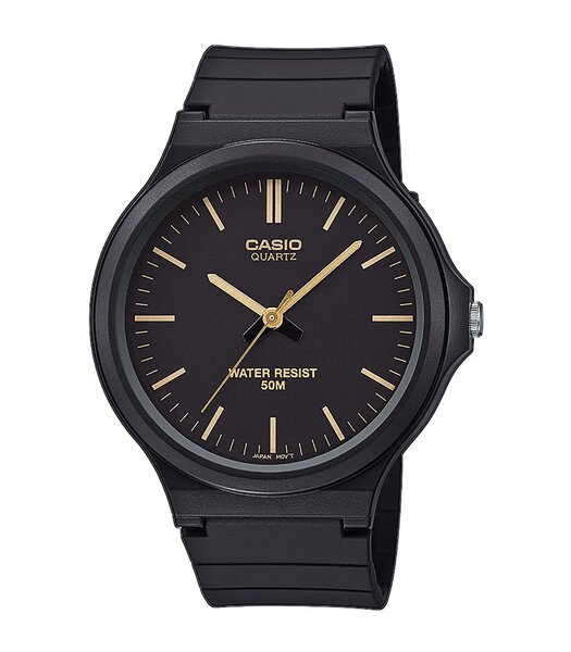 Montre CASIO CASIO COLLECTION Homme MW-240-1E2VEF Analogue Cadran Acrylique Noir Bracelet RESINE Noir Boucle ardillon Etanchéité 5BAR