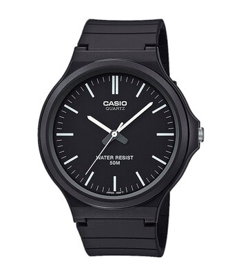 Horloge CASIO CASIO COLLECTION Heren MW-240-1EVEF Analoog Behuizing Acryl Zwart Bracelette HARS Zwart Boucle ardillon Etanchéiteiten 5BAR