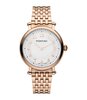 Horloge PONTIAC WESTMINSTER Dames P10064 Analoog Behuizing Saffier Wit Bracelette Roestvrij staal Roségoudkleurig BOUCLE DEPLOYANTE Etanchéiteiten 5AT