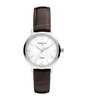 Horloge PONTIAC LILY Dames P10124 Analoog Behuizing Saffier Wit Bracelette Leer Bruin Boucle ardillon Etanchéiteiten 5 ATM