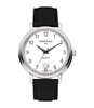 Montre PONTIAC ERIC Homme P20125 Analogue Cadran Saphir Blanc Bracelet Cuir Noir Boucle ardillon Etanchéité 5BAR