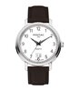 Montre PONTIAC ERIC Homme P20126 Analogue Cadran Saphir Blanc Bracelet Cuir Brun Boucle ardillon Etanchéité 5BAR