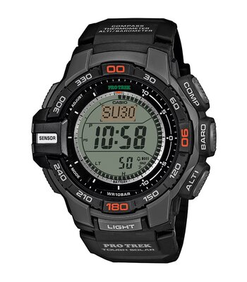 Montre CASIO PROTREK Homme PRG-270-1ER Digital Cadran Minéral Noir Bracelet Résine Gris Boucle ardillon Etanchéité 10 BAR